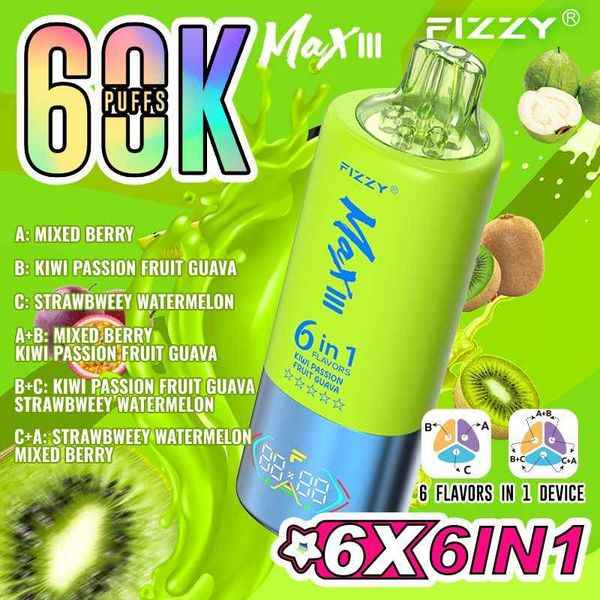 Sick of Leaky Vape Tanks? Geekvape’s Aegis Solo 3 with IP68 Waterproof Design – Solves Leaks Once & For All! 1 Fizzy Max III 6in1 60K 60000 Puffs Rechargeable Disposable Vape – Flavor Box (6-Pack)