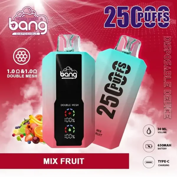 Bang 25K (25000) Puffs LCD Display 30ml E-liquid 650 mAh Battery 0% 2% 3% 5% Nicotine Disposable Vape 8 Bang 25K(25000) Puffs LCD Display 30ml E-liquid 650 mAh Battery 0% 2% 3% 5% Nicotine Disposable Vape