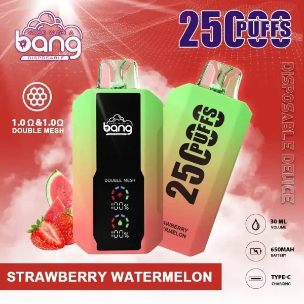 Bang 25K (25000) Puffs LCD Display 30ml E-liquid 650 mAh Battery 0% 2% 3% 5% Nicotine Disposable Vape 5 Bang 25K(25000) Puffs LCD Display 30ml E-liquid 650 mAh Battery 0% 2% 3% 5% Nicotine Disposable Vape