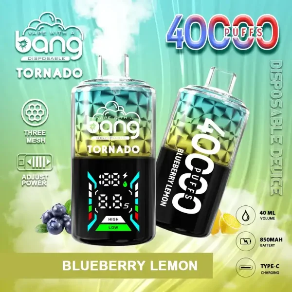 Bang Tornado 40K (40000) Puffs Large Smoke DTL Smart LED Display 0% 2% 3% 5% Nicotine 40mL E-liquid Disposable Vape 3 Bang Tornado 40K(40000) Puffs Large Smoke DTL Smart LED Display 0% 2% 3% 5% Nicotine 40mL E-liquid Disposable Vape