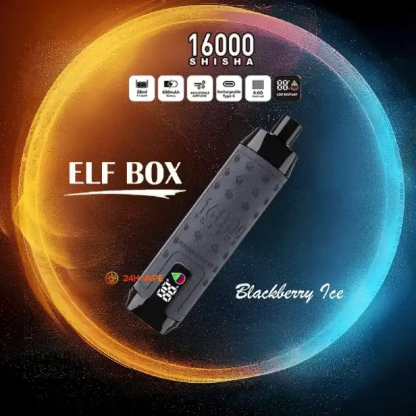 ELF Box SHISHA 16000 (16K) Puffs 28ml E-liquid 0% 2% 3% 5% Nicotine LED Display Type-C Rechargeable Leather Disposable Vape Pen 3 ELF BOX SHISHA 16000(16K) Puffs 28ml e-liquid 0% 2% 3% 5% Nicotine LED Display Type-C rechargeable Leather Disposable Vape Pen