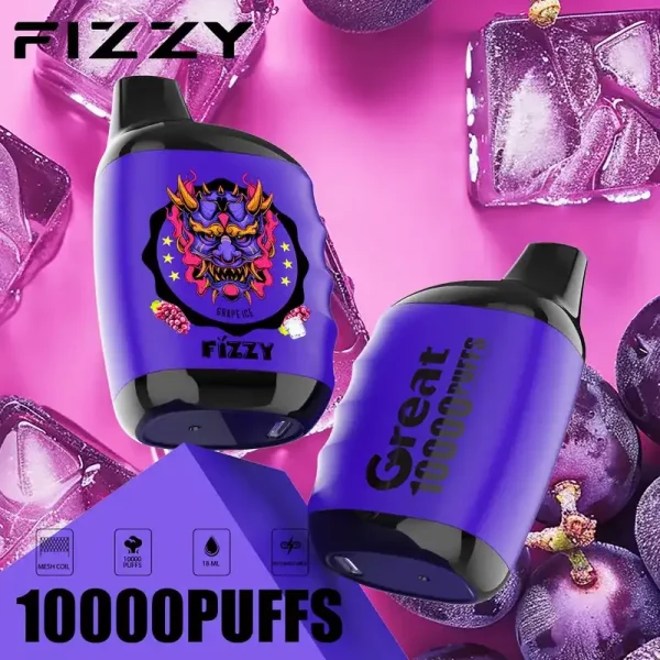 Fizzy Great 10K (10000) Puffs 18ML E-liquid Mesh Coil 650 mAh Battery 2% 5% Nicotine 10flavors Disposable Vape 10 Fizzy Great 10K (10000) Puffs 18ML E-liquid Mesh Coil 650 mAh Battery 2% 5% Nicotine 10flavors Disposable Vape