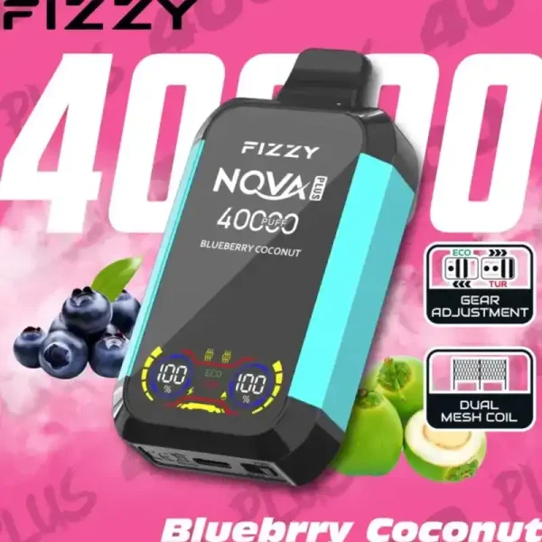 Fizzy Nova Plus 40K (40000) Puffs LCD Display 40ml E-liquid 850 mAh Battery 2% 5% Nicotine 12 Flavors Disposable Vape 13 Fizzy-Nova-Plus-40K-40000-Puffs-Disposable-Vape