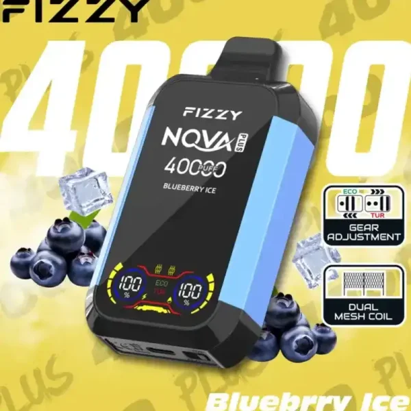 Fizzy Nova Plus 40K (40000) Puffs LCD Display 40ml E-liquid 850 mAh Battery 2% 5% Nicotine 12 Flavors Disposable Vape 12 Fizzy-Nova-Plus-40K-40000-Puffs-Disposable-Vape