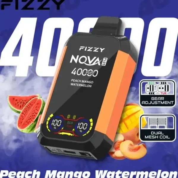 Fizzy Nova Plus 40K (40000) Puffs LCD Display 40ml E-liquid 850 mAh Battery 2% 5% Nicotine 12 Flavors Disposable Vape 7 Fizzy-Nova-Plus-40K-40000-Puffs-Disposable-Vape