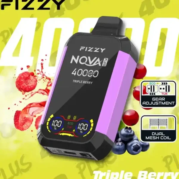 Fizzy Nova Plus 40K (40000) Puffs LCD Display 40ml E-liquid 850 mAh Battery 2% 5% Nicotine 12 Flavors Disposable Vape 3 Fizzy-Nova-Plus-40K-40000-Puffs-Disposable-Vape