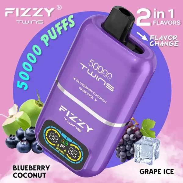 Fizzy Twins 50K (50000) Puffs Dual Flavors 50ML E-liquid Mesh Coil 850 mAh Battery 2% 5% Nicotine LCD Screen Disposable Vape 13 Fizzy Twins 50K (50000) Puffs Dual Flavors 50ML E-liquid Mesh Coil 850 mAh Battery 2% 5% Nicotine LCD Screen Disposable Vape – A New Era in Vaping Innovation