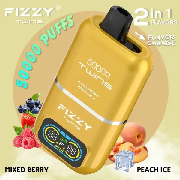 Fizzy Twins 50K (50000) Puffs Dual Flavors 50ML E-liquid Mesh Coil 850 mAh Battery 2% 5% Nicotine LCD Screen Disposable Vape 11 Fizzy Twins 50K (50000) Puffs Dual Flavors 50ML E-liquid Mesh Coil 850 mAh Battery 2% 5% Nicotine LCD Screen Disposable Vape – A New Era in Vaping Innovation