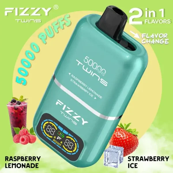 Fizzy Twins 50K (50000) Puffs Dual Flavors 50ML E-liquid Mesh Coil 850 mAh Battery 2% 5% Nicotine LCD Screen Disposable Vape 8 Fizzy Twins 50K (50000) Puffs Dual Flavors 50ML E-liquid Mesh Coil 850 mAh Battery 2% 5% Nicotine LCD Screen Disposable Vape – A New Era in Vaping Innovation