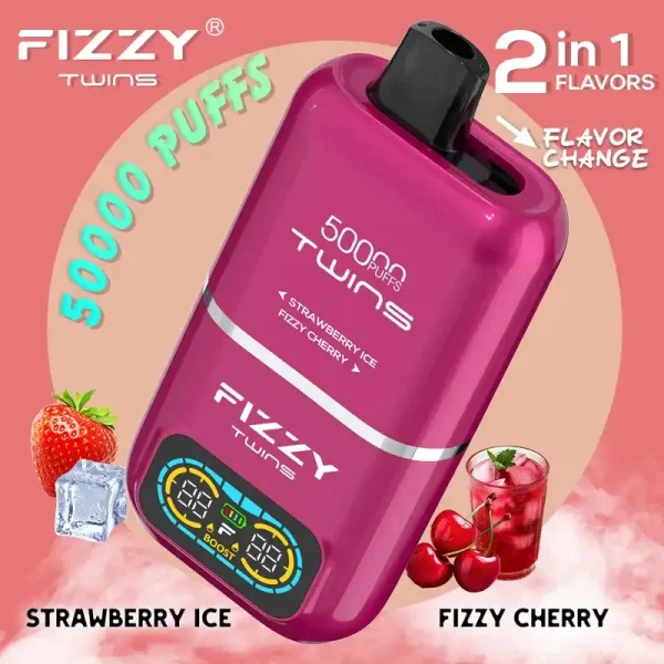 Fizzy Twins 50K (50000) Puffs Dual Flavors 50ML E-liquid Mesh Coil 850 mAh Battery 2% 5% Nicotine LCD Screen Disposable Vape 6 Fizzy Twins 50K (50000) Puffs Dual Flavors 50ML E-liquid Mesh Coil 850 mAh Battery 2% 5% Nicotine LCD Screen Disposable Vape – A New Era in Vaping Innovation