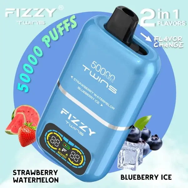 Fizzy Twins 50K (50000) Puffs Dual Flavors 50ML E-liquid Mesh Coil 850 mAh Battery 2% 5% Nicotine LCD Screen Disposable Vape 4 Fizzy Twins 50K (50000) Puffs Dual Flavors 50ML E-liquid Mesh Coil 850 mAh Battery 2% 5% Nicotine LCD Screen Disposable Vape – A New Era in Vaping Innovation