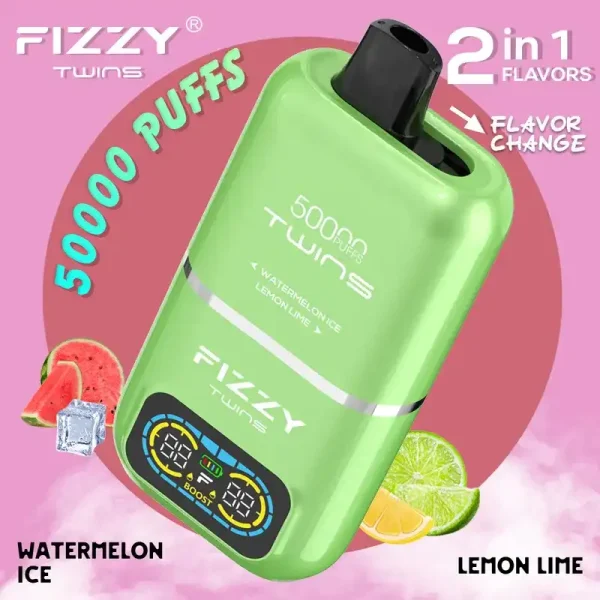 Fizzy Twins 50K (50000) Puffs Dual Flavors 50ML E-liquid Mesh Coil 850 mAh Battery 2% 5% Nicotine LCD Screen Disposable Vape 3 Fizzy Twins 50K (50000) Puffs Dual Flavors 50ML E-liquid Mesh Coil 850 mAh Battery 2% 5% Nicotine LCD Screen Disposable Vape – A New Era in Vaping Innovation