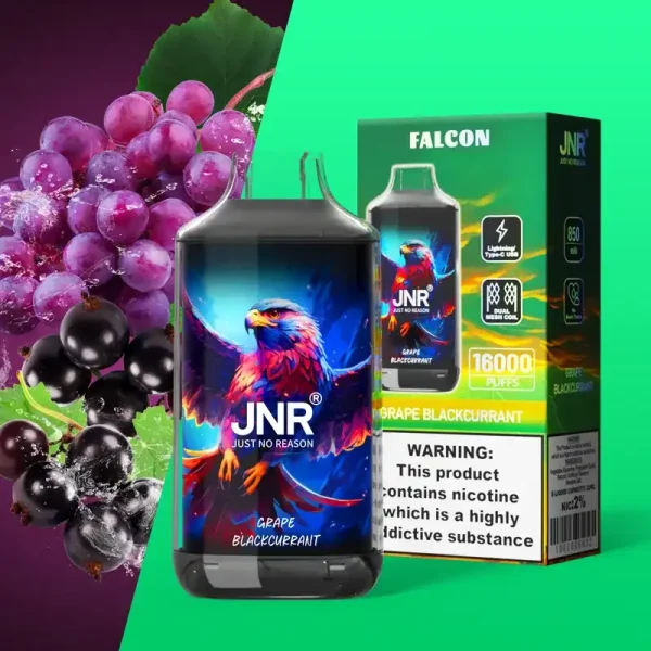 JNR Falcon Crystal 16K (16000) Puffs LED Display 2% 5% Nicotine 22ml E-liquid 850mAh Rechargeable Battery Disposable Vape 12 JNR Falcon Crystal 16K (16000) Puffs LED Display 2% 5% Nicotine 22ml E-liquid 850mAh Rechargeable Battery Disposable Vape