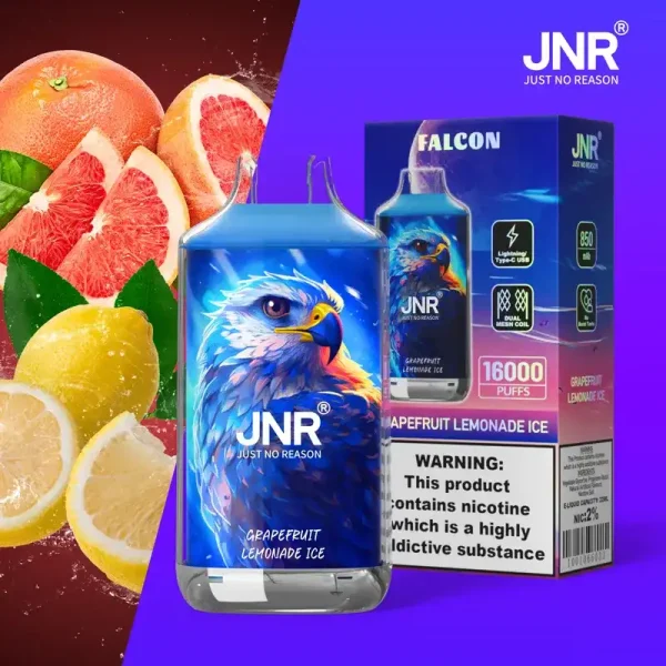 JNR Falcon Crystal 16K (16000) Puffs LED Display 2% 5% Nicotine 22ml E-liquid 850mAh Rechargeable Battery Disposable Vape 13 JNR Falcon Crystal 16K (16000) Puffs LED Display 2% 5% Nicotine 22ml E-liquid 850mAh Rechargeable Battery Disposable Vape