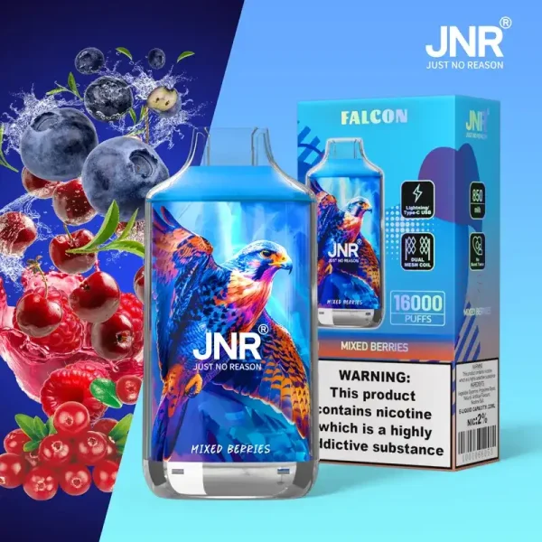 JNR Falcon Crystal 16K (16000) Puffs LED Display 2% 5% Nicotine 22ml E-liquid 850mAh Rechargeable Battery Disposable Vape 17 JNR Falcon Crystal 16K (16000) Puffs LED Display 2% 5% Nicotine 22ml E-liquid 850mAh Rechargeable Battery Disposable Vape