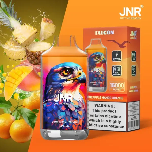 JNR Falcon Crystal 16K (16000) Puffs LED Display 2% 5% Nicotine 22ml E-liquid 850mAh Rechargeable Battery Disposable Vape 22 JNR Falcon Crystal 16K (16000) Puffs LED Display 2% 5% Nicotine 22ml E-liquid 850mAh Rechargeable Battery Disposable Vape