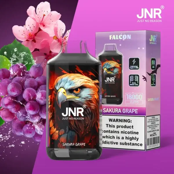 JNR Falcon Crystal 16K (16000) Puffs LED Display 2% 5% Nicotine 22ml E-liquid 850mAh Rechargeable Battery Disposable Vape 24 JNR Falcon Crystal 16K (16000) Puffs LED Display 2% 5% Nicotine 22ml E-liquid 850mAh Rechargeable Battery Disposable Vape