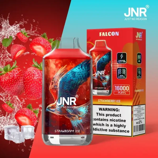 JNR Falcon Crystal 16K (16000) Puffs LED Display 2% 5% Nicotine 22ml E-liquid 850mAh Rechargeable Battery Disposable Vape 26 JNR Falcon Crystal 16K (16000) Puffs LED Display 2% 5% Nicotine 22ml E-liquid 850mAh Rechargeable Battery Disposable Vape
