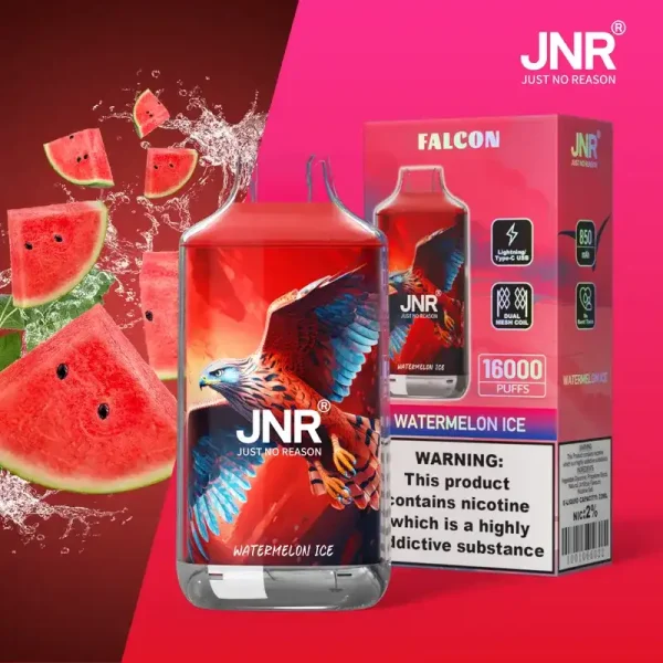 JNR Falcon Crystal 16K (16000) Puffs LED Display 2% 5% Nicotine 22ml E-liquid 850mAh Rechargeable Battery Disposable Vape 32 JNR Falcon Crystal 16K (16000) Puffs LED Display 2% 5% Nicotine 22ml E-liquid 850mAh Rechargeable Battery Disposable Vape