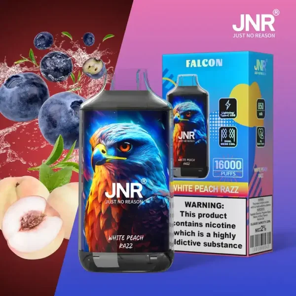 JNR Falcon Crystal 16K (16000) Puffs LED Display 2% 5% Nicotine 22ml E-liquid 850mAh Rechargeable Battery Disposable Vape 34 JNR Falcon Crystal 16K (16000) Puffs LED Display 2% 5% Nicotine 22ml E-liquid 850mAh Rechargeable Battery Disposable Vape