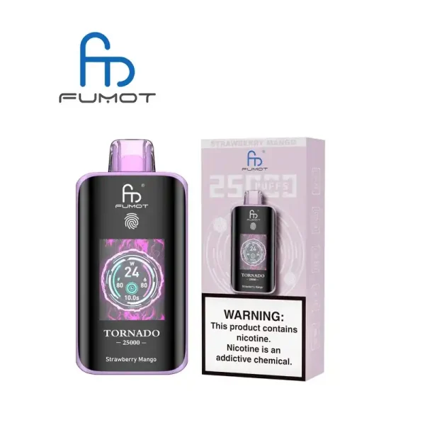 RandM Fumot Tornado 25K (25000) Puffs 3D Curved Screen 2% 5% Nicotine 700mAh Rechargeable Battery Touch Switch Disposable Vape 20 RandM Fumot Tornado 25K (25000) Puffs 3D Curved Screen 2% 5% Nicotine 700mAh Rechargeable Battery  Touch Switch Disposable Vape
