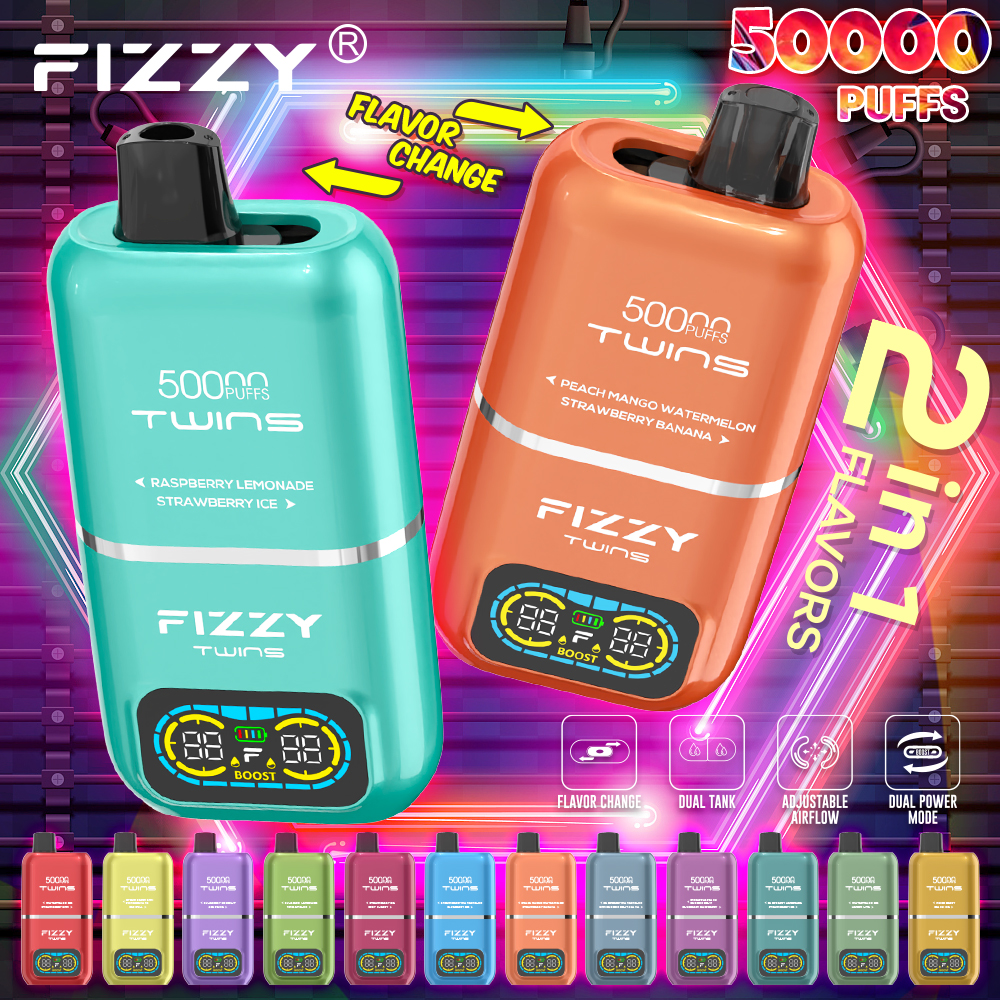 FIZZY TWINS 50K: Double the Flavor! Double the Vapor! Double the Thrills! The Ultimate Disposable Vape Experience! vape-shop.cn