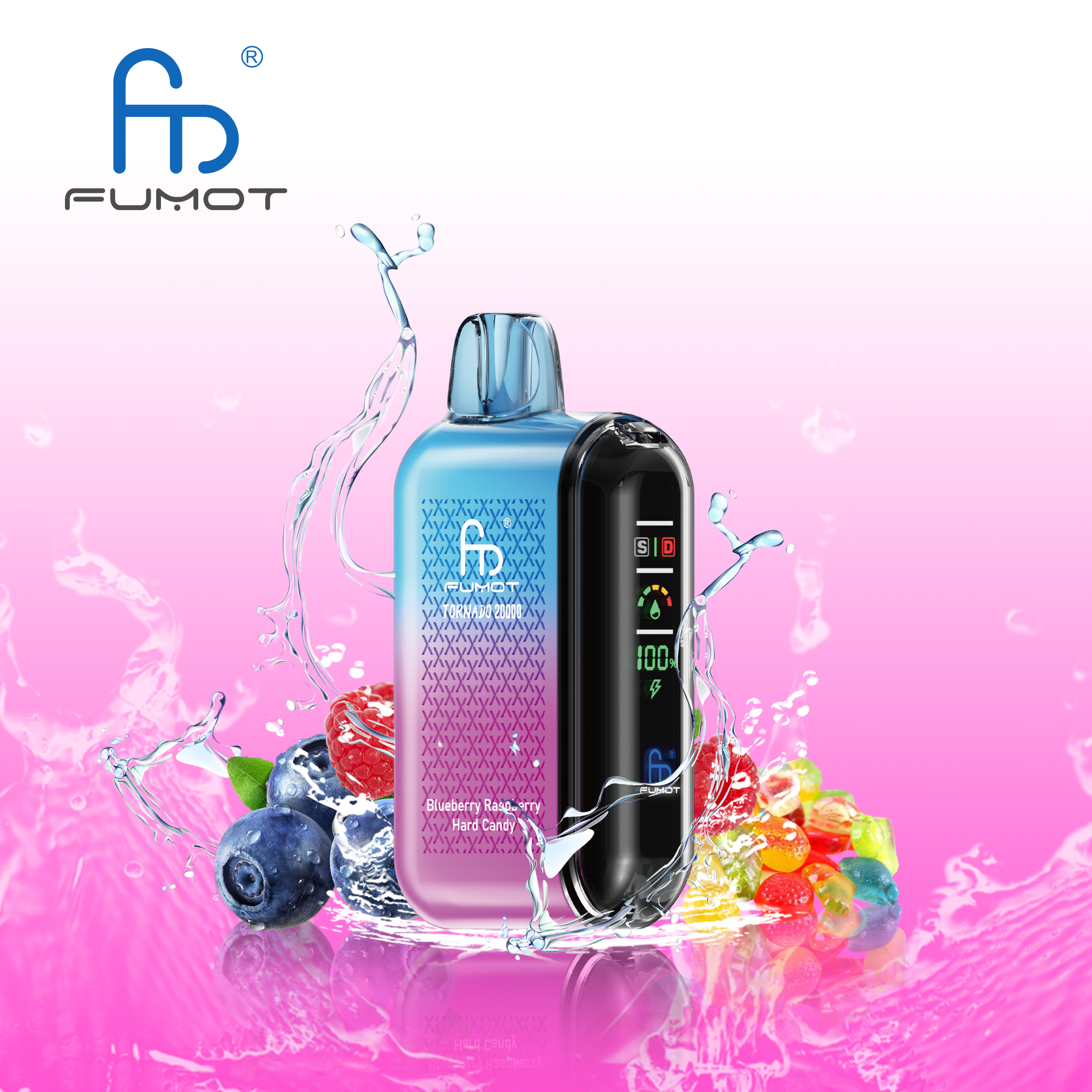 vape-shop.cn Randm Tornado 20K(20000) Puffs LCD Screen 28ML of E-liquid Metal Painting Craft Disposable Vape