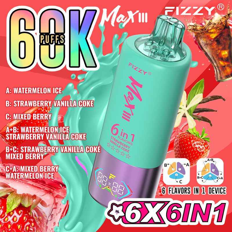 vape-shop.cn FIZZY Max III 60000 Puffs 6-in-1 Disposable: The Ultimate Vaping Revolution